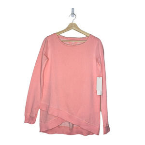 New Womens Pullover Sweatshirt Size Small S Kensie Pink High Low‎ Hemline Cotton